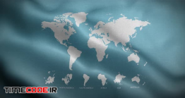 دانلود فوتیج پرچم نقشه جهان World Map Blue 01 Flag Loop Background 4K