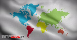 دانلود فوتیج پرچم نقشه جهان World Map White Color 01 Flag Loop 4K