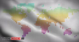 دانلود فوتیج پرچم نقشه جهان World Map White Color Rainbow 01 Flag Loop 4K