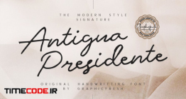دانلود فونت انگلیسی دست نویس پیوسته Antigua Presidente – Script Font