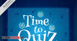 دانلود بنر آبی مسابقه سوال و جواب Blue Quiz Background With White Details