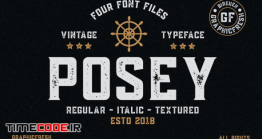 دانلود فونت انگلیسی کلاسیک  Posey – Vintage Type | 4 Font Files