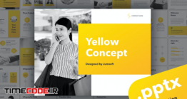 دانلود قالب پاورپوینت با تم زرد Yellow Concept PowerPoint Template