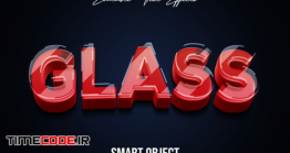 دانلود استایل متن شیشه ای فتوشاپ 3d Realistic Glass Text Style Effect Template