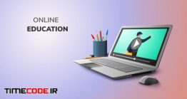 دانلود بنر آموزش آنلاین  Digital Learning With Video Online For Education