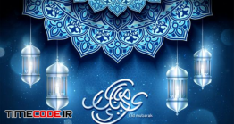 دانلود بنر تبریک عید فطر Eid Mubarak Calligraphy