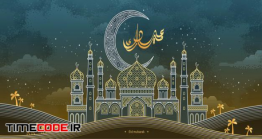 دانلود بنر عید فطر مبارک Eid Mubarak Calligraphy