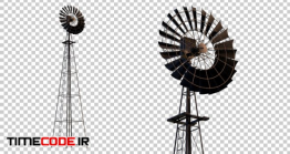 دانلود فوتیج آلفا ضد نور آسیاب بادی Farm Windmill