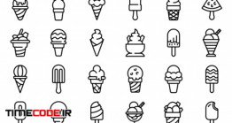 دانلود آیکون بستنی Ice Cream Icons Set, Outline Style