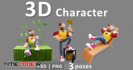 دانلود وکتور کاراکتر سه بعدی مرد ثروتمند Male – 3D Illustration Of Male Character