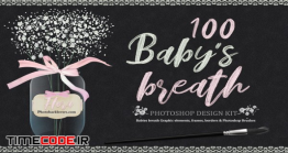 دانلود 100 براش گل فتوشاپ Babys Breath Design Kit | Photoshop