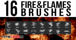 دانلود 16 براش آتش فتوشاپ Fire & Flames Brushes