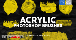 دانلود 26 براش رنگ روغن فتوشاپ Acrylic Shapes Photoshop Stamp Brushes