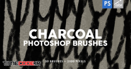 دانلود 30 براش زغال فتوشاپ Charcoal Texture Photoshop Stamp Brushes