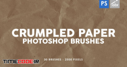 دانلود 30 براش کاغذ مچاله برای فتوشاپ Crumpled Paper Photoshop Stamp Brushes