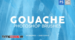 دانلود 30 براش گواش فتوشاپ Gouache Photoshop Stamp Brushes