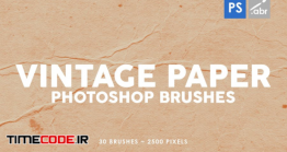 دانلود 30 براش کاغذ کهنه برای فتوشاپ Vintage Paper Photoshop Stamp Brushes