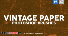 دانلود 30 براش کاغذ کهنه فتوشاپ Vintage Paper Photoshop Stamp Brushes Vol.2