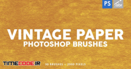 دانلود 30 براش کاغذ کهنه فتوشاپ Vintage Paper Photoshop Stamp Brushes Vol.3