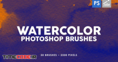 30 watercolor texture photoshop brushes vol 2 44258 20 50 807