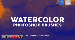 دانلود 30 براش آبرنگ فتوشاپ Watercolor Texture Photoshop Brushes Vol. 2