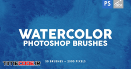 دانلود 30 براش آبرنگ فتوشاپ Watercolor Texture Photoshop Brushes Vol. 3