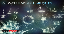 دانلود 38 براش پاشیدن آب برای فتوشاپ Water Splash Photoshop Brushes