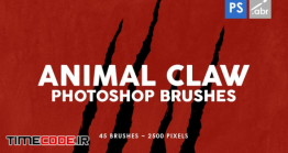 دانلود 45 براش رد پنجه حیوانات برای فتوشاپ Animal Claw Photoshop Stamp Brushes