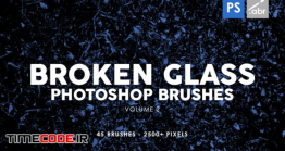 دانلود 45 براش شیشه شکسته فتوشاپ Broken Glass Photoshop Stamp Brushes