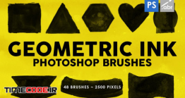 دانلود 48 براش اشکال هندسی با جوهر برای فتوشاپ Geometric Ink Photoshop Stamp Brushes