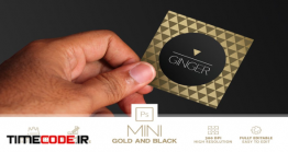 دانلود فایل لایه باز کارت ویزیت مربع Mini Gold And Black Business Card Photoshop Templates