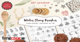 دانلود 227 براش زمستانی فتوشاپ Winter Stamp Brushes For PS
