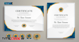 دانلود فایل لایه باز سرتیفیکیت Blue And Gold Certificate Of Appreciation Border Template