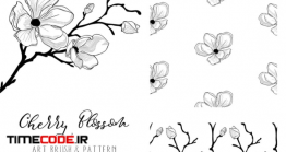 دانلود براش شکوفه گیلاس برای فتوشاپ Cherry Blossom 2. Floral Design Element.