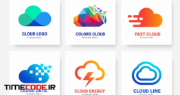 دانلود فایل لایه باز لوگو با طرح ابر Collection Of Cloud Logo Templates