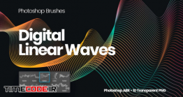 دانلود 10 براش خطوط موج دار برای فتوشاپ Digital Linear Waves Photoshop Brushes