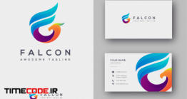 دانلود فایل لایه باز لوگو و کارت ویزیت با طرح اف F Initial For Falcon Logo And Business Card