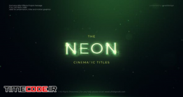 دانلود پروژه آماده افتر افکت : تایتل نئون Neon Cinematic Titles