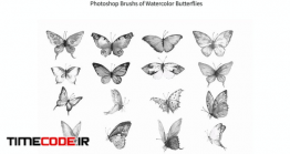 دانلود براش پروانه برای فتوشاپ Photoshop Brush Watercolor Butterflies ABR