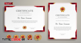 دانلود فایل لایه باز سرتیفیکیت Red And Gold Certificate Border Template