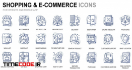 دانلود آیکون فروشگاه آنلاین Simple Set Shopping And E-commerce Line Icons For Website And Mobile Apps