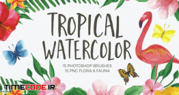 دانلود 15 براش دسته گل برای فتوشاپ Watercolor Brushes For Photoshop