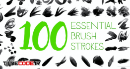 دانلود 100 براش قلمو فتوشاپ Essential Brush Strokes