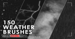 دانلود 150 براش آب و هوا فتوشاپ [ابر – برف – باران – صاعقه] Weather Photoshop Brushes