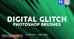 دانلود 30 براش خطوط نویز فتوشاپ Digital Glitch Photoshop Stamp Brushes