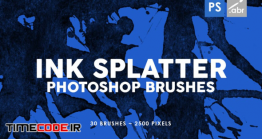 دانلود 30 براش پاشیدن جوهر برای فتوشاپ Ink Splatter Photoshop Brushes