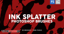 دانلود 30 براش پاشیدن جوهر برای فتوشاپ Ink Splatter Photoshop Stamp Brushes