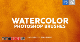 دانلود 30 براش آبرنگ فتوشاپ Watercolor Texture Photoshop Brushes
