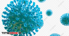 دانلود تصویر PNG ویروس کرونا 3d Cyan Corona Virus Element