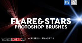 دانلود 45 براش ستاره و  فلر نوری فتوشاپ Lens Flare & Stars Photoshop Stamp Brushes